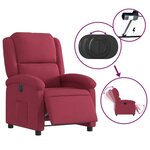 vidaXL Fauteuil inclinable électrique rouge bordeaux velours