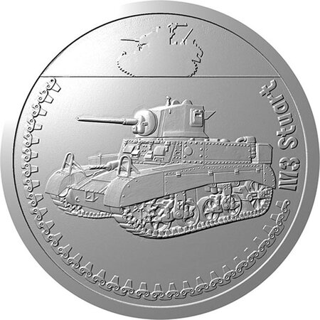 Pièce de monnaie en Argent 1 Dollar g 31.1 (1 oz) Millésime 2023 Armored Vehicles M3 STUART