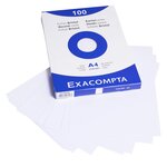 Etui de 100 fiches BRISTOL 210x297 A4 Blanc Uni EXACOMPTA