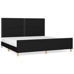 vidaXL Cadre de lit avec tête de lit Noir 200x200 cm Tissu