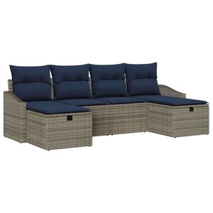vidaXL Ensemble de canapé de jardin 6 Pièces Gris 55 x 62 x 69 cm