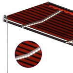 vidaXL Auvent automatique capteur de vent LED 3 5x2 5 m Orange marron