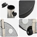 vidaXL Base de parasol avec roulettes avec poignée Granit Noir 29 kg Ronde