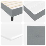 Lit Box Spring vidaXL avec Matelas Gris Clair 200x200 cm Tissu