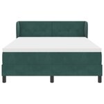 Lit à ressorts vidaXL avec matelas vert foncé 140x190 cm en velours