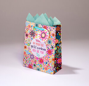 Sac cadeau flower power pml 14 x h 18 fleurs