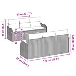 Ensemble de Canapé de Jardin 7 Pièces avec Coussins Rattan Poly Noir