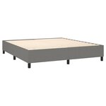 vidaXL Sommier à lattes de lit avec matelas Gris foncé 180x200cm Tissu