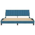 vidaXL Cadre de lit avec tête de lit bleu 180x200 cm velours