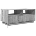 vidaXL Table basse avec lumières LED sonoma gris 90x49x40 cm