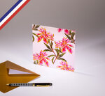 Carte simple paradisio créée et imprimée en france - fleurs roses - pivoines