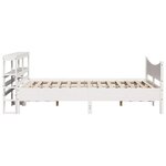 vidaXL Cadre de lit avec tête de lit blanc 135x190 cm bois pin massif