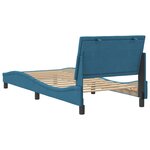 vidaXL Cadre de lit avec tête de lit bleu 90x190 cm velours
