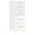vidaXL Buffet haut Blanc brillant 34 5x34x180 cm Bois d'ingénierie