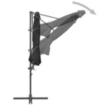 vidaXL Parasol en porte-à-faux avec mât en acier Anthracite 300 cm