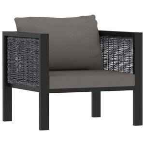 vidaXL Canapé sectionnel avec coussin Résine tressée Anthracite