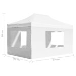 vidaXL Tente de réception pliable avec parois Aluminium 4 5x3 m Blanc