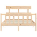 vidaXL Cadre de lit avec tête de lit 140x190 cm bois massif
