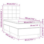 vidaXL Sommier à lattes de lit et matelas Crème 90x190 cm Tissu