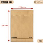 Lot de 1000 enveloppes kraft 120g à soufflets c4 - gamme courrier+