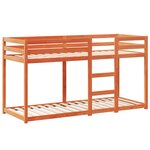 vidaXL Lit superposé avec toit cire marron 75x190cm bois massif de pin