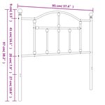 vidaXL Tête de lit métal noir 90 cm