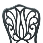 Ensemble de jardin bistro 3 pièces vert en aluminium style fonte