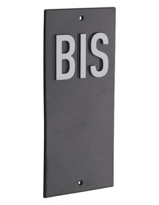 THIRARD - Plaque de signalisation BIS  marquage blanc sur fond noir  panneau ABS à visser  56x120mm