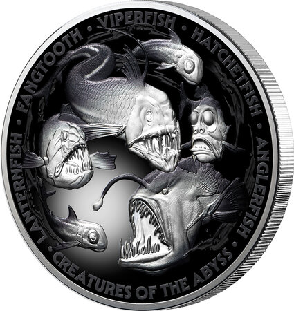 Pièce de monnaie en Argent 10 Dollars g 155.5 (5 oz) Millésime 2024 CREATURES ABYSS