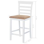 Set table et 4 chaises de bar en bois coloris blanc