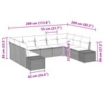 vidaXL Ensemble de Canapés de Jardin 9 Pièces avec Coussins Beige Rattan Synthétique
