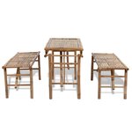 vidaXL Table avec 2 bancs 100 cm Bambou