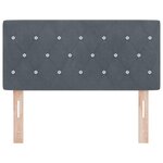 Tête de lit vidaXL avec boutons en cristal capitonnée gris foncé 90 cm en velours