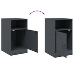 vidaXL Tables de chevet 2 Pièces anthracite 34 5x39x62 cm acier