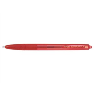 Stylo à bille rétractable super grip g pointe extra large rouge x 12 pilot