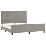 vidaXL Cadre de lit avec tête de lit Gris clair 180x200 cm Velours