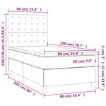 vidaXL Sommier à lattes de lit et matelas Gris foncé 90x200 cm Velours