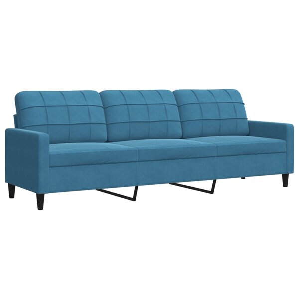 vidaXL Canapé à 3 places Bleu 210 cm Velours
