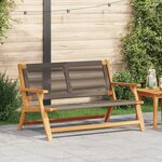 vidaXL Banc de jardin Gris 76x122x73 cm en bois massif d'acacia