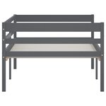 vidaXL Cadre de lit Gris foncé Bois de pin massif 90x200 cm