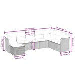 vidaXL Salon de jardin 8 Pièces avec coussins noir résine tressée