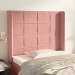 vidaXL Tête de lit avec oreilles Rose 93x16x118/128 cm Velours
