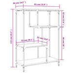 vidaXL Bibliothèque sonoma gris 81x36x115cm bois d'ingénierie et acier