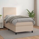 vidaXL Sommier à lattes de lit avec matelas Cappuccino 100x200 cm