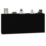 vidaXL Buffets 2 Pièces noir bois d'ingénierie