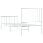vidaXL Cadre de lit métal avec tête de lit/pied de lit blanc 75x190 cm