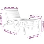 vidaXL Chaise de jardin avec repose-pieds Bois de teck solide