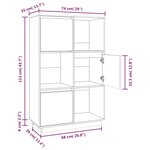 vidaXL Buffet Marron miel 74x35x117 cm Bois massif de pin