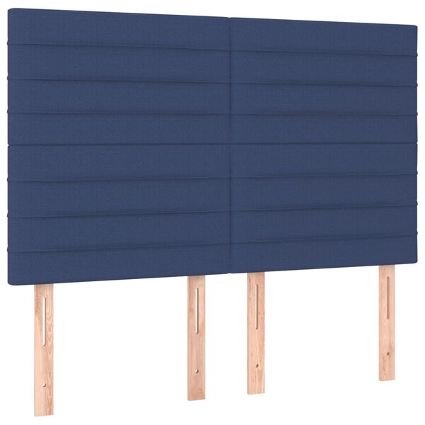 vidaXL Têtes de lit 4 Pièces Bleu 72x5x78/88 cm Tissu
