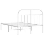 vidaXL Cadre de lit métal avec tête de lit blanc 135x190 cm